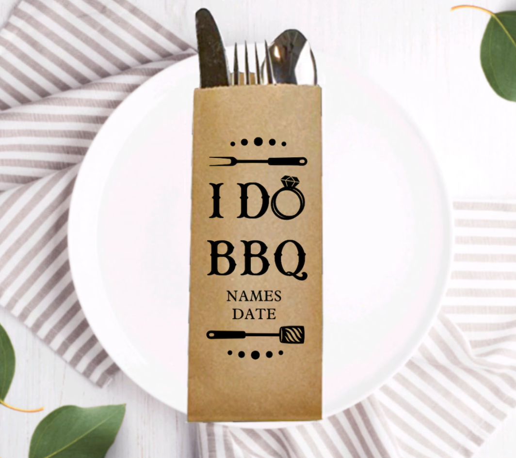 Custom Utensil Bags- Party Utensil Bags- Custom Party Decor- Party Favors- Wedding Favors- Summer Weddings