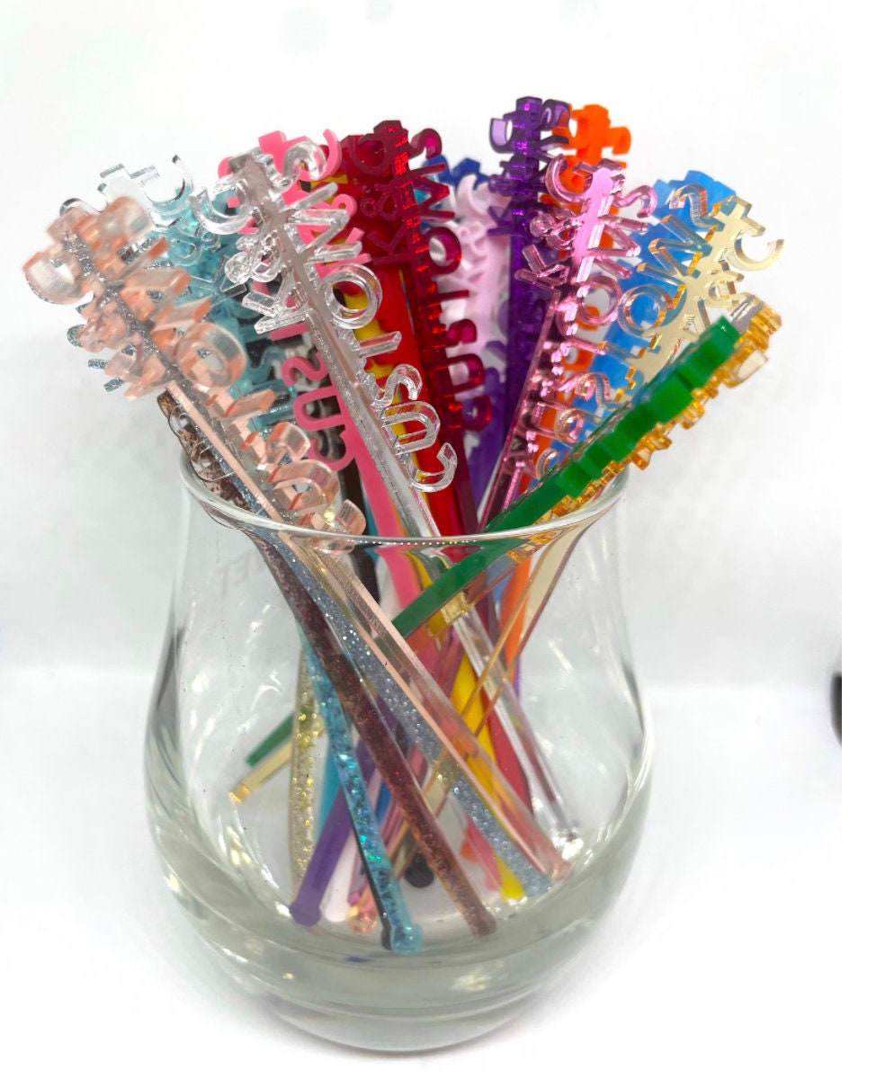 Bride drink stirrers- Wedding Drink Stirrers- Swizzle Sticks- Acrylic Drink Stirrers- Drink Stirrers