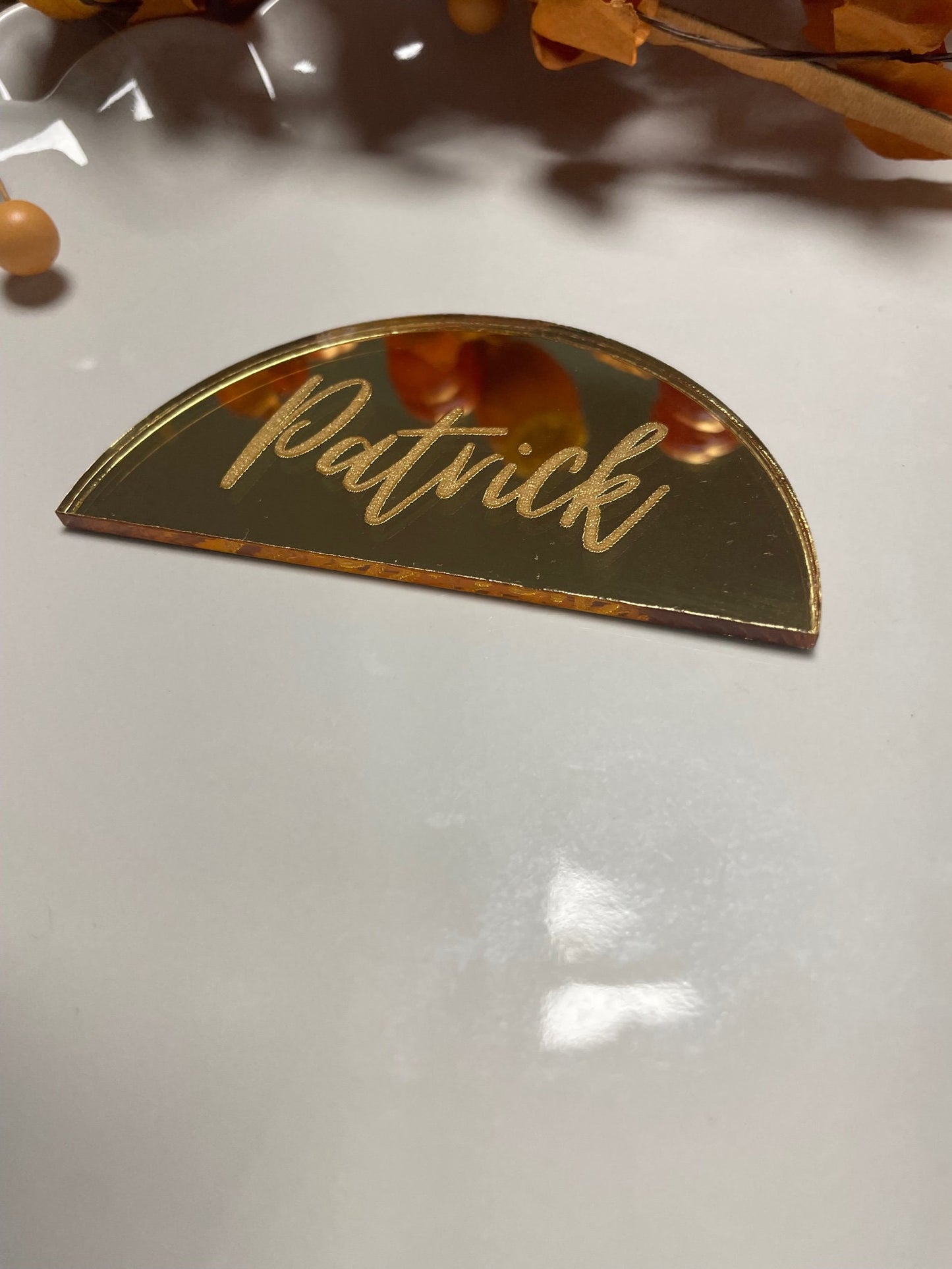 Custom Wedding Name Plates -Gold Engraved Name Plates- Wedding Name Plates- Acrylic Custom Name Plates