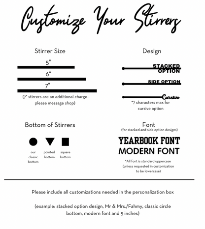 Custom Personalized Drink Stirrers