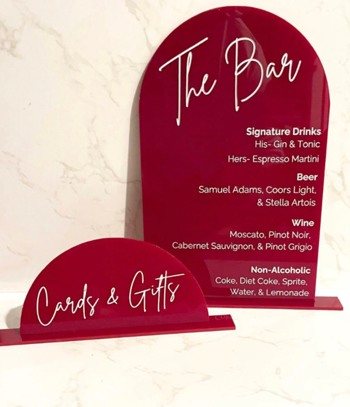 Custom Bar Menu Sign- Event Signage- Custom Wedding Signage- Bar Sign