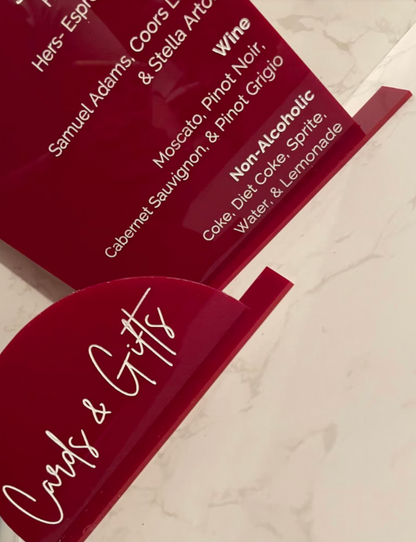Custom Bar Menu Sign- Event Signage- Custom Wedding Signage- Bar Sign