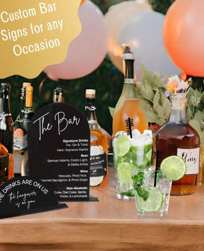 Custom Bar Menu Sign- Event Signage- Custom Wedding Signage- Bar Sign