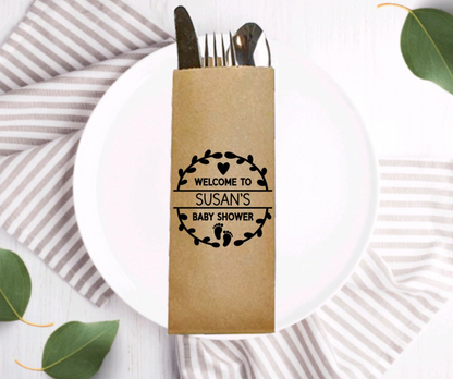 Custom Utensil Bags- Party Utensil Bags- Custom Party Decor- Party Favors- Wedding Favors- Summer Weddings