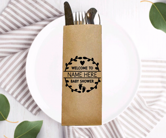 Custom Utensil Bags- Party Utensil Bags- Custom Party Decor- Party Favors- Wedding Favors- Summer Weddings