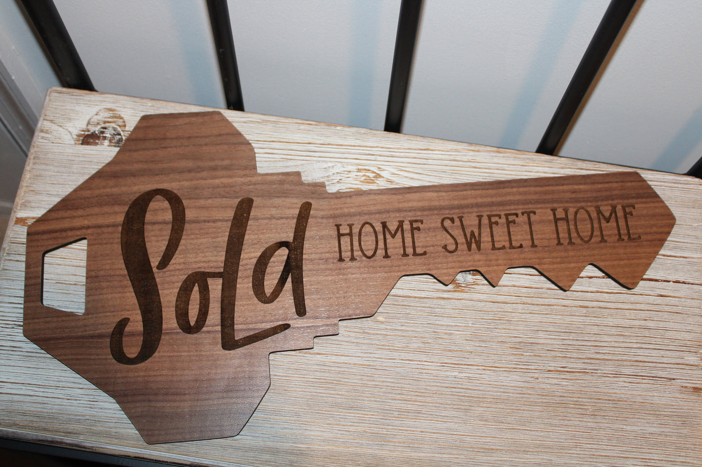 Custom Realtor Key Sign- Wood Key Sign- Sold Home Key Sign- Home Sweet Home SIgn