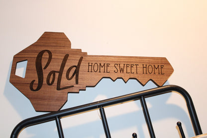 Custom Realtor Key Sign- Wood Key Sign- Sold Home Key Sign- Home Sweet Home SIgn