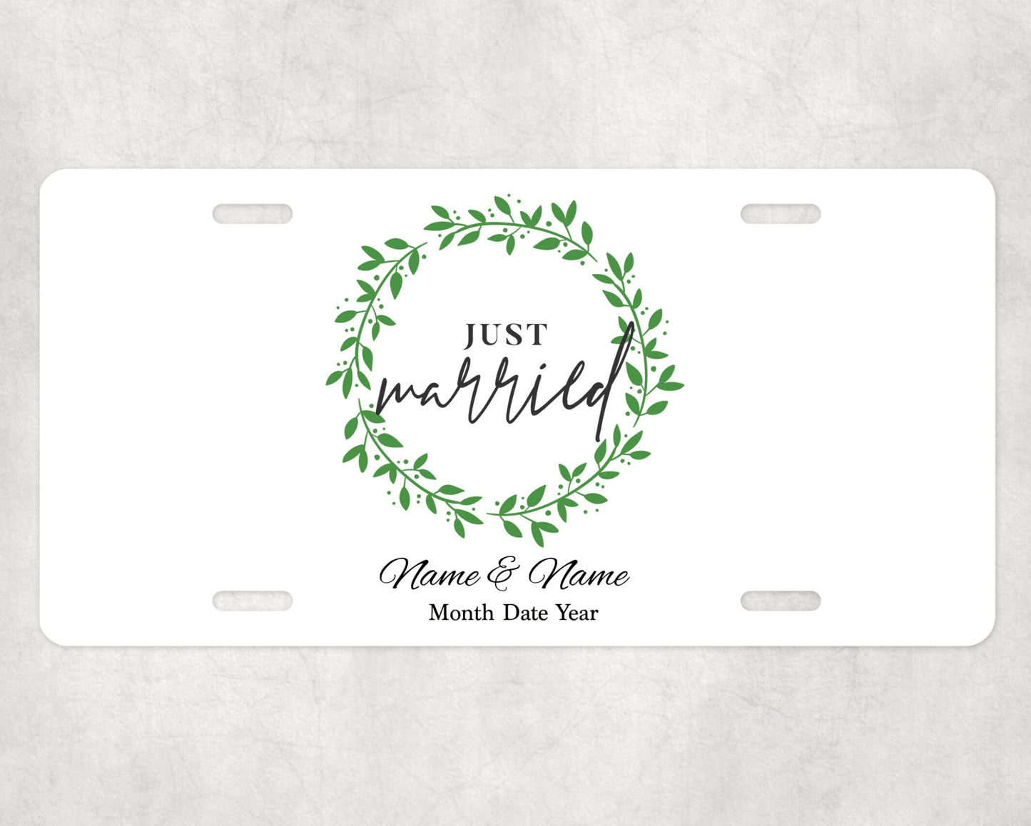 CUSTOM wedding license plate- unique license plate- car- custom car accessories- Wedding Gift- Newlyweds