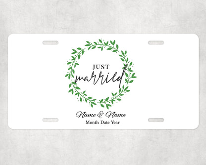 CUSTOM wedding license plate- unique license plate- car- custom car accessories- Wedding Gift- Newlyweds