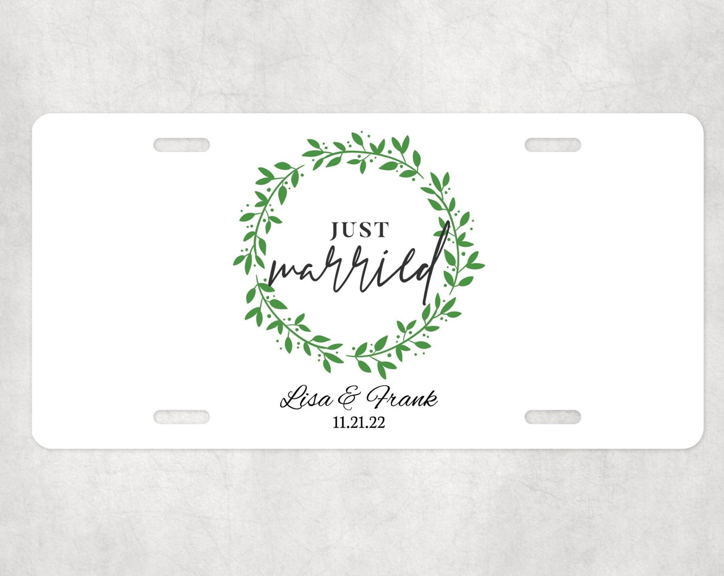 CUSTOM wedding license plate- unique license plate- car- custom car accessories- Wedding Gift- Newlyweds