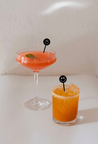 Retro smiley drink stirrers- Retro Birthday Party- Two Groovy Birthday Decor- Acrylic Drink Stirrers
