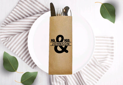 Custom Utensil Bags- Party Utensil Bags- Custom Party Decor- Party Favors- Wedding Favors- Summer Weddings