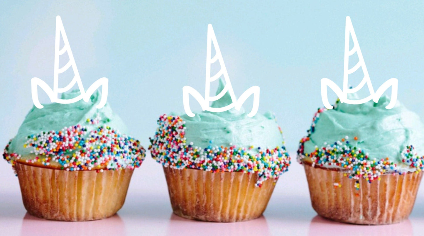 Unicorn Cupcake Toppers- Birthday Acrylic Cupcake Toppers- Cupcake Name Toppers- Party Decor-Unicorn Birthday Party