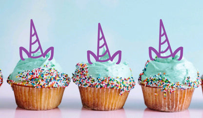 Unicorn Cupcake Toppers- Birthday Acrylic Cupcake Toppers- Cupcake Name Toppers- Party Decor-Unicorn Birthday Party