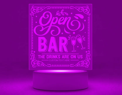 Personalized Light Up Sign- Custom Acrylic LED Sign- Wedding Sign- Company Logo Sign- Wedding Light Up Sign- Bar Menu- Bar Sign