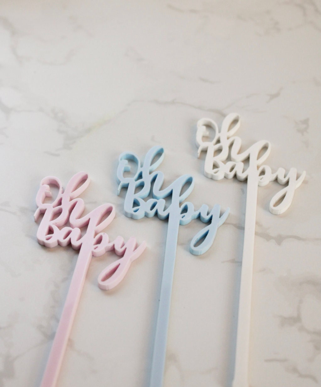 Oh Baby drink stirrers- Baby Shower Drink Stirrers- Swizzle Sticks- Acrylic Drink Stirrers- Drink Stirrers