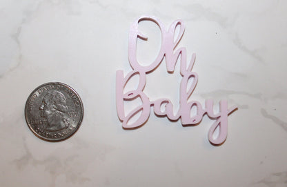 Oh Baby Cupcake Toppers- Baby Shower Acrylic Cupcake Toppers- Cupcake Name Toppers- Party Decor-Baby Shower- Oh Baby