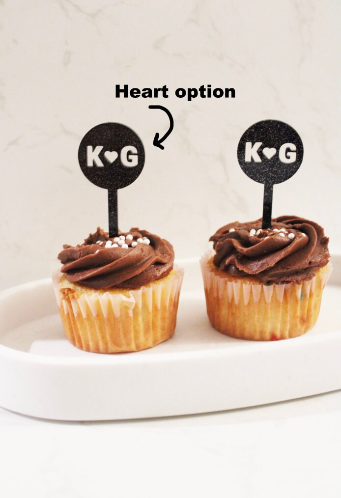 Custom Wedding Cupcake Toppers- Bridal Shower Cupcake Toppers- Acrylic Cupcake Toppers- Engagement Party Decor