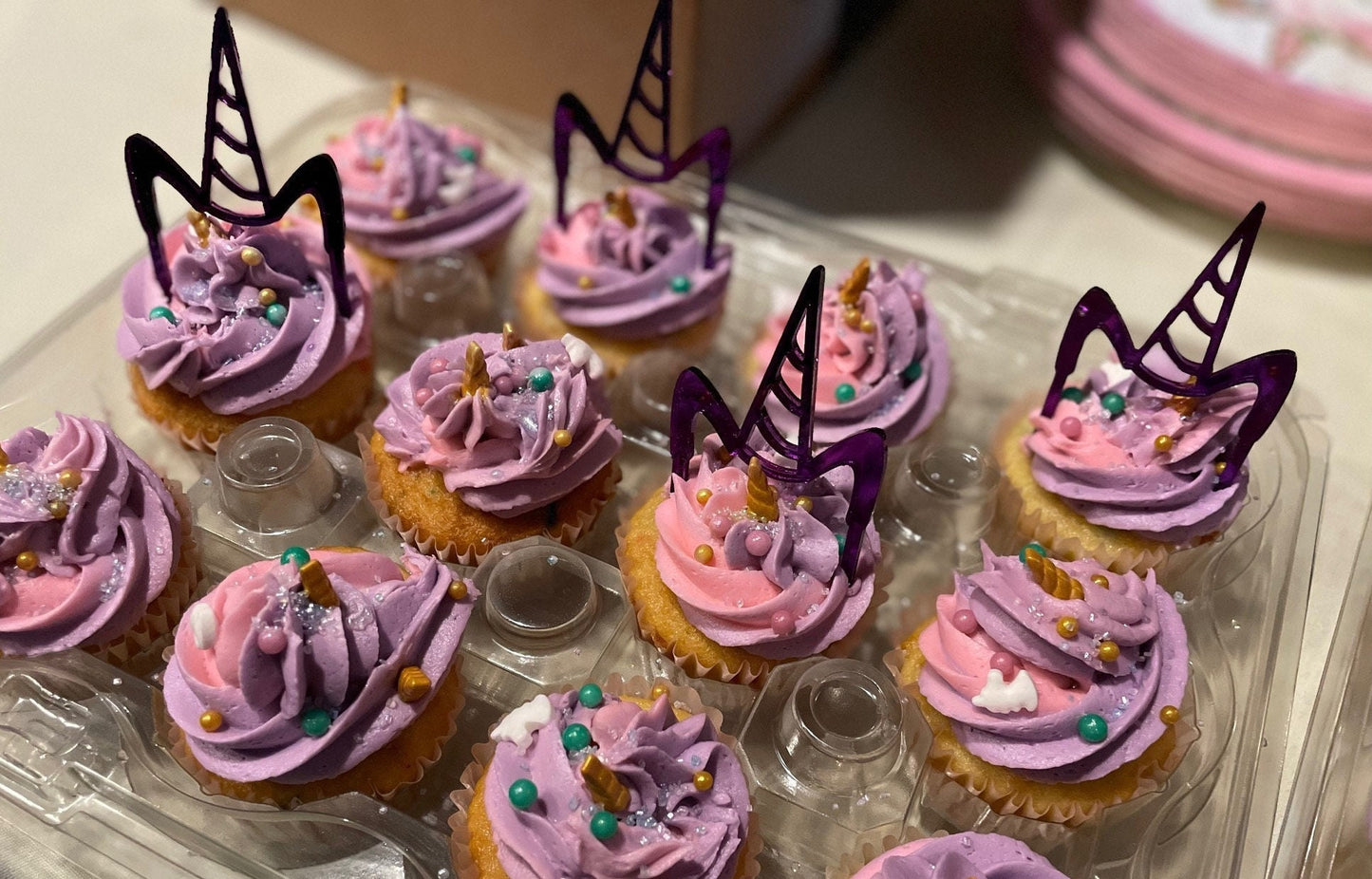 Unicorn Cupcake Toppers- Birthday Acrylic Cupcake Toppers- Cupcake Name Toppers- Party Decor-Unicorn Birthday Party