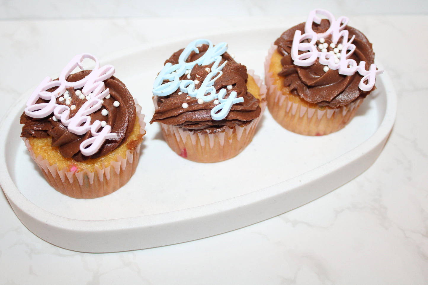 Oh Baby Cupcake Toppers- Baby Shower Acrylic Cupcake Toppers- Cupcake Name Toppers- Party Decor-Baby Shower- Oh Baby