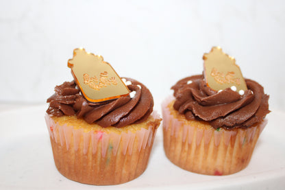 Custom Text Gold Cupcake Toppers- Oh Baby Cupcake Toppers- Baby Shower Cupcake Name Toppers- Party Decor-Baby Shower- Oh Baby