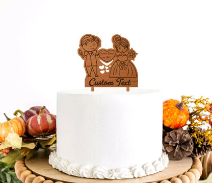 CUSTOM Wooden Engraved Cake Topper- Laser Cut Cake Topper- Wedding Cake Topper- Kids Birthday Cake Topper- Fall Wedding Decor