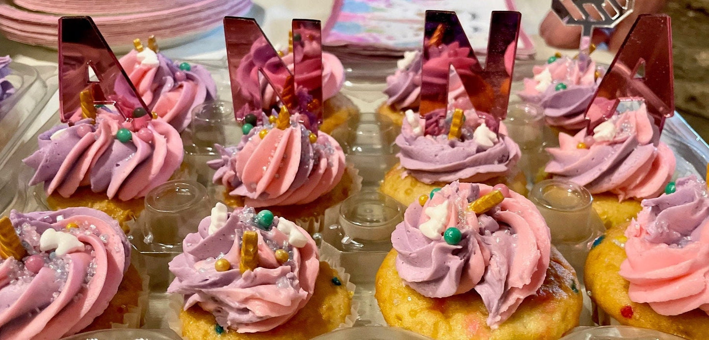 Custom Name Cupcake Toppers- Personalized Name Cupcake Toppers- Cupcake Toppers- Acrylic Cupcake Toppers