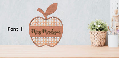 Custom Teacher Sign- Back to School Sign- Teacher Sign- Apple Teacher Sign- Teacher Name Sign
