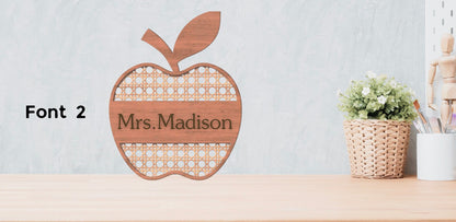 Custom Teacher Sign- Back to School Sign- Teacher Sign- Apple Teacher Sign- Teacher Name Sign