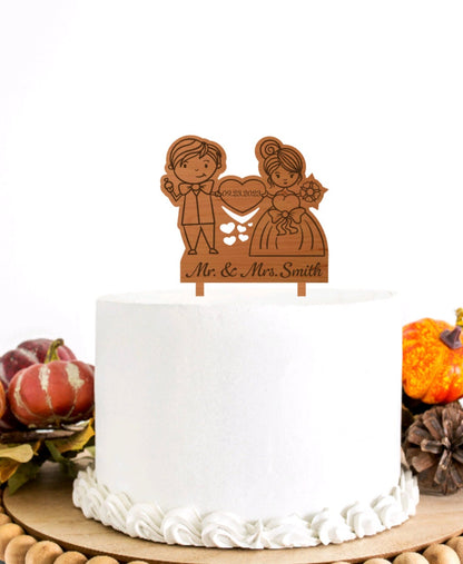 CUSTOM Wooden Engraved Cake Topper- Laser Cut Cake Topper- Wedding Cake Topper- Kids Birthday Cake Topper- Fall Wedding Decor