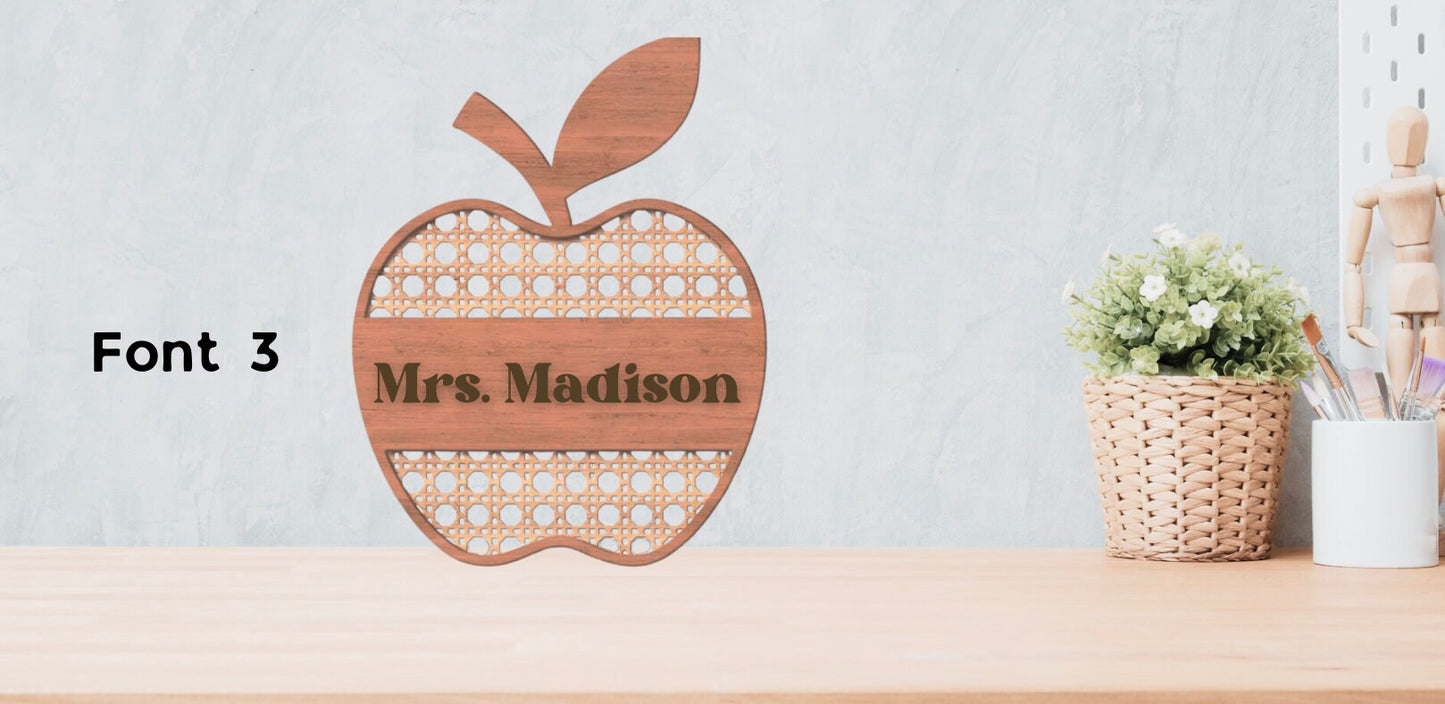 Custom Teacher Sign- Back to School Sign- Teacher Sign- Apple Teacher Sign- Teacher Name Sign