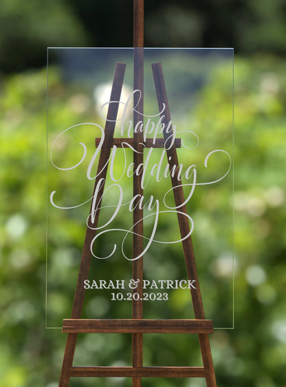 Custom Engraved Wedding Welcome Sign- Acrylic Engraved Wedding Sign- Custom Signage