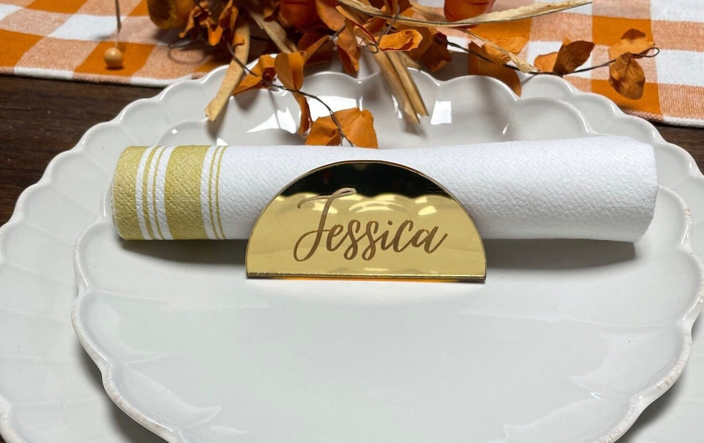 Custom Wedding Name Plates -Gold Engraved Name Plates- Wedding Name Plates- Acrylic Custom Name Plates