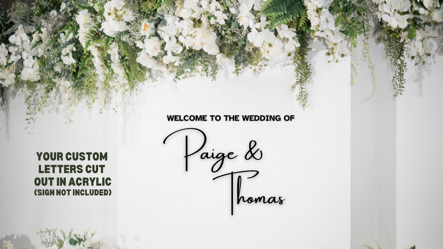 Custom Acrylic Letters- Custom Arch Backdrop Letters- Acrylic Name Letters- Custom Words- Wedding Sign
